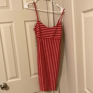 Striped mid bodycon dress